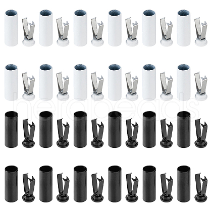 DICOSMETIC 40Pcs 2 Colors Spray Printed Alloy Aglets for Shoelaces FIND-DC0005-08-1