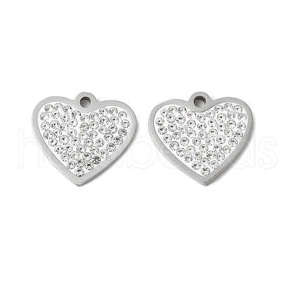 201 Stainless Steel Rhinestone Pendants STAS-V005-05P-02-1
