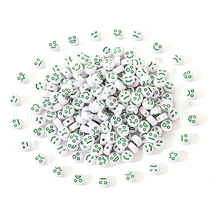 White Opaque Acrylic Beads MACR-YW0001-20F-1
