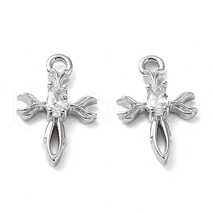 Rack Plating Brass Micro Pave Cubic Zirconia Pendants KK-K333-78P-1