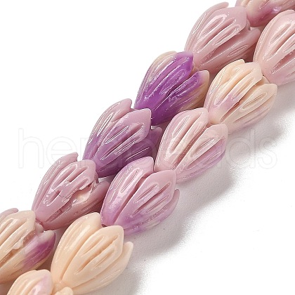 Synthetic Shell Dyed Carved Beads Strands SHEL-K007-08A-01-1