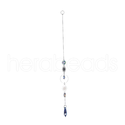 AB Color Plated Crystal Bullet Big Pendant Decorations HJEW-G019-03C-1
