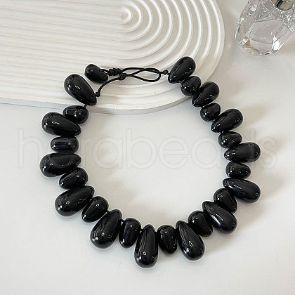 Resin Teardrop Beaded Necklaces for Women FS-WG19753-06-1