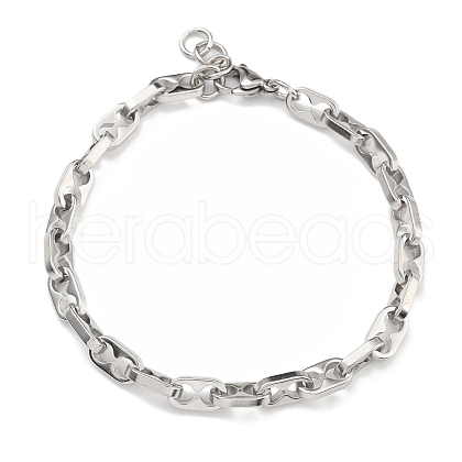 304 Stainless Steel Link Chain Bracelets BJEW-H618-04P-1