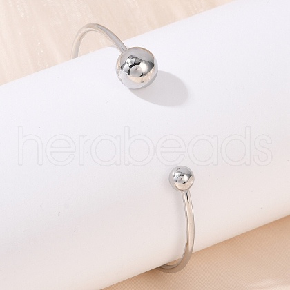 304 Stainless Steel Open Cuff Bracelets BJEW-R019-01P-02-1