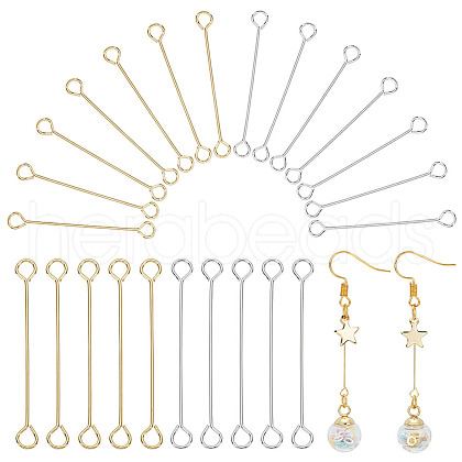   100Pcs 2 Colors Brass Eye Pins KK-PH0010-42-1