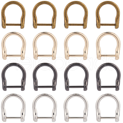 Gorgecraft 16pcs 4 Colors Alloy D-Ring Anchor Shackle Clasps FIND-GF0006-71-1