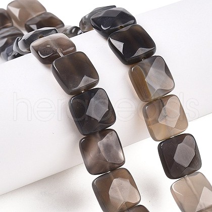 Natural Grey Agate Beads Strands G-T138-163-1