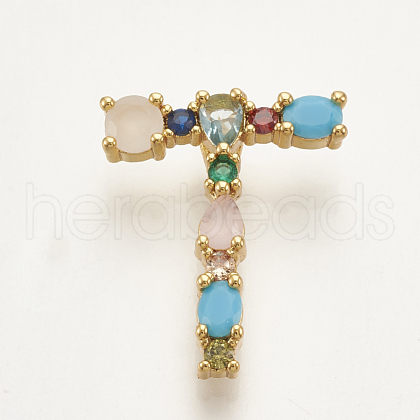 Brass Micro Pave Cubic Zirconia Pendants ZIRC-S061-64T-1