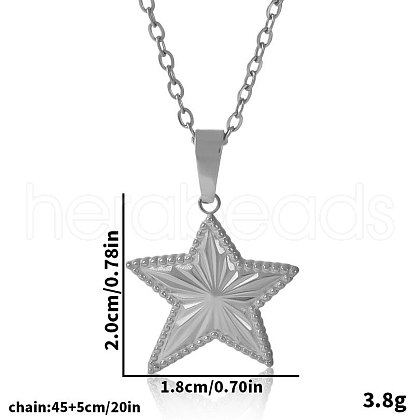 Stainless Steel Star Pendant Necklaces for Women KF3781-1-1