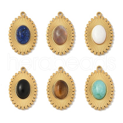 Natural Mixed Gemstone Pendants STAS-P394-06G-1
