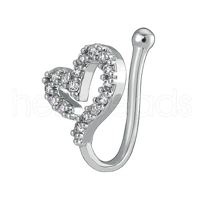 Brass Micro Pave Clear Cubic Zirconia Clip-on Nose Septum Rings WGE30AD-09-1