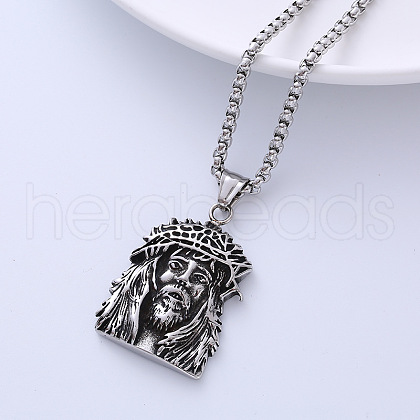 Cool Stainless Steel Old Man Pendant Necklaces for Hip-hop Style Elderly at Bars HC4975-1