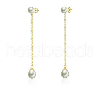 Mother's Day Jewellery Baroque Freshwater Pearl Tassel Pendant Stud Earrings JA8255-1
