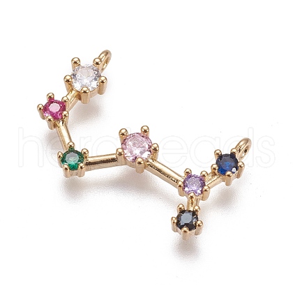 Brass Micro Pave Cubic Zirconia Pendants ZIRC-F099-19G-08-1