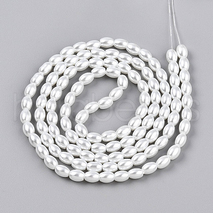 Baking Painted Pearlized Glass Pearl Bead Strands HY-T002-01B-01-1