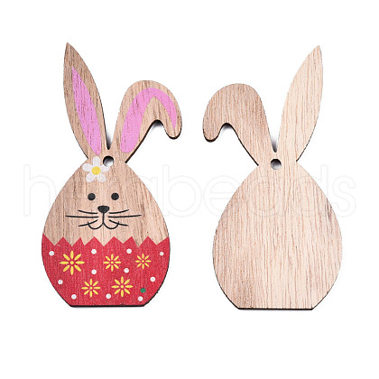 Single-Sided Printed Wood Big Pendants WOOD-N005-89-A03-1