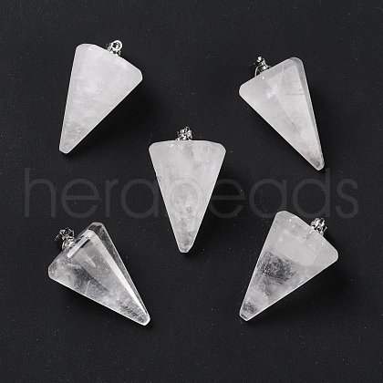 Natural Quartz Crystal Pendants G-F714-02F-1