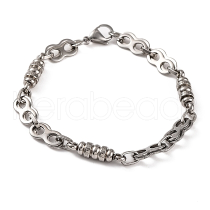 Tarnish Resistant Vacuum Plating 201 Stainless Steel 8 Link Chain Bracelets BJEW-B078-70P-1