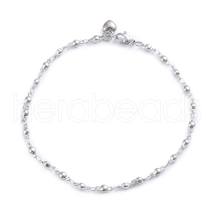 Non-Tarnish 304 Stainless Steel Link Chain Anklets X-AJEW-G026-03P-1