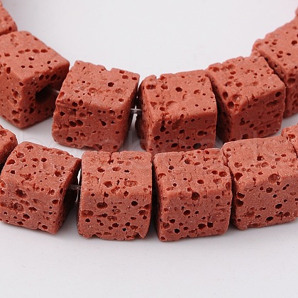 Natural Lava Rock Beads Strands G-L435-01-6mm-12-1