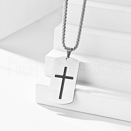 Stainless Steel Military Tag Necklaces KD7278-2-1