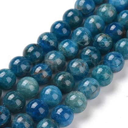 Natural Apatite Beads Strands G-R446-8mm-11-1