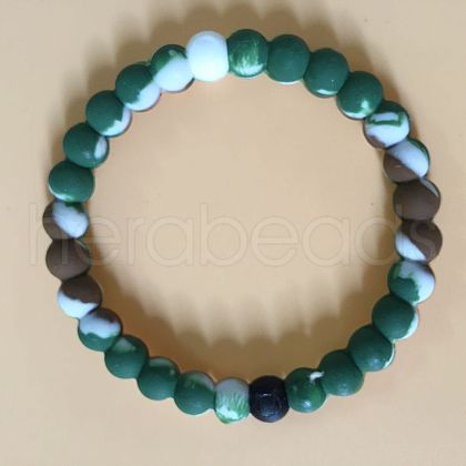 Yin-yang Style Silicone Round Beaded Bracelets for Women Men FS-WG639CC-20-1