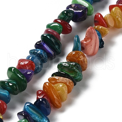 Natural Freshwater Shell Dyed Beads Strands G-M205-85A-1