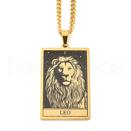 304 Stainless Steel Tarot Pendant Necklaces NJEW-A026-01G-05-1