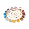 Chakra Mixed Gemstone Copper Wire Wrapped Faceted Pendants PALLOY-JF02745-01-3