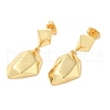 Polygon Brass Dangle Stud Earrings EJEW-G382-05G-1