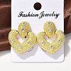 Brass Micro Pave Clear Cubic Zirconia Stud Earrings EJEW-P303-02C-G-3
