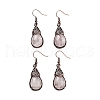 Natural Rose Quartz Teardrop Dangle Earrings EJEW-B055-01R-20-1