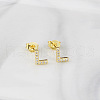 Brass Clear Cubic Zirconia Stud Earrings WGC2A80-12-1