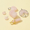 5 Styles Natural Rose Quartz Pendants G-FS0002-46-3