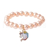 ABS Plastic Imitation Pearl Beads Stretch Bracelets BJEW-JB11584-01-2