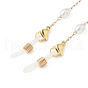 304 Stainless Steel & ABS Imitation Pearl Oval Link Eyeglasses Chains AJEW-EH00401-3