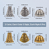 SOFPLATE 48Pcs 6 Styles Tibetan Style Alloy Beads Cones & Caps FIND-SP0001-61-2