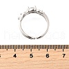 Teardrop 925 Sterling Silver Cubic Zirconia Adjustable Cuff Rings for Women RJEW-S631-02P-5