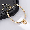 Brass Slider Bracelets BJEW-C090-02G-A-2