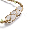 Natural Quartz Crystal Bullet Braided Bead Bracelet BJEW-K225-01B-2
