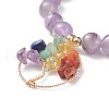 Natural Amethyst Stretch Bracelet BJEW-JB08748-01-4