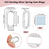 Beebeecraft 2Pcs 925 Sterling Silver Spring Gate Rings STER-BBC0007-40-2