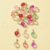 24Pcs 6 Style Transparent Spray Painted Glass Pendants GLAA-FS0001-33-1