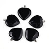 Natural Obsidian Pendants G-S364-006F-1