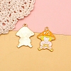 Alloy Enamel Pendants MUSH-PW0001-008D-1