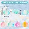 SUNNYCLUE 32Pcs 4 Colors Gradient Color Transparent Resin Pendants RESI-SC0003-31-2
