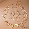 Alloy Ring Link Chain Necklace & Stud Dangle Earrings Sets FS-WGB71C6-01-5