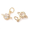 Rack Plating Brass Micro Pave Clear Cubic Zirconia Charms KK-D097-03G-2